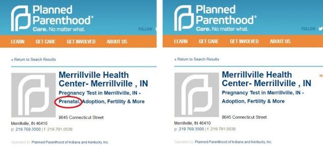 Planned Parenthood purges prenatal care from websites after Live Action investigation image