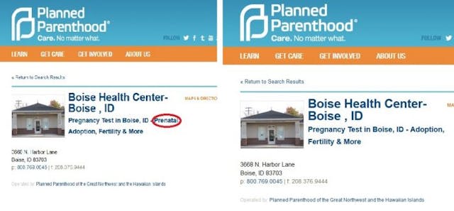 Planned Parenthood purges prenatal care from websites after Live Action investigation image