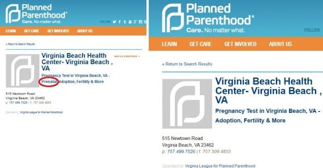 Planned Parenthood purges prenatal care from websites after Live Action investigation image