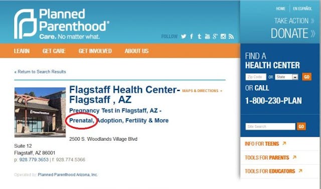 Arizona media outlet fails to fact check AZ Planned Parenthood CEO on prenatal care image