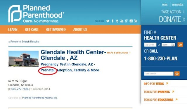 Arizona media outlet fails to fact check AZ Planned Parenthood CEO on prenatal care image