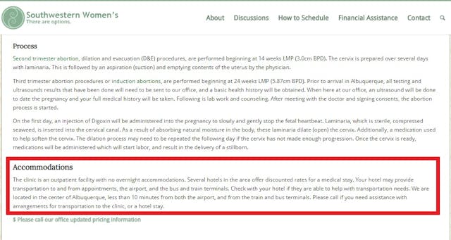 Image: Southwestern Women's Options Late-term abortion clinic uses local hotels to accommodate patients