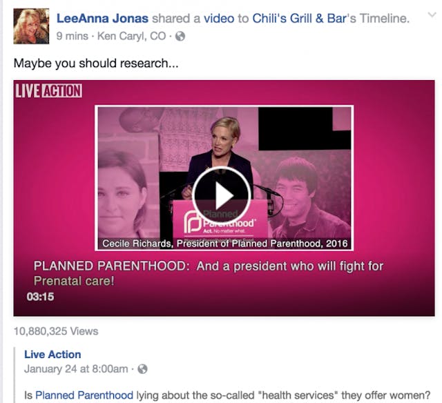 Pro-life backlash leads Chili’s restaurant to cancel Planned Parenthood fundraiser image