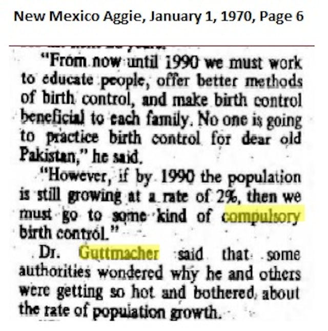 Guttmacher Compulsory Birth Control 1970 The population control advocate behind Planned Parenthood’s transition to abortion image