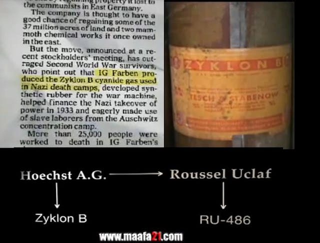 Image: Zyklon-B Nazi gas connected to abortion pill RU486 (Image: Maafa21)