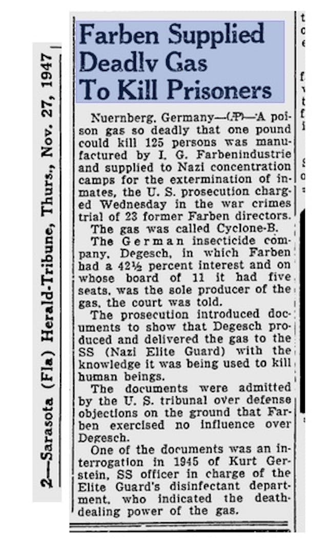 Zyklon-B IG Farben Degesch Image: Zyklon-B IG Farben Degesch