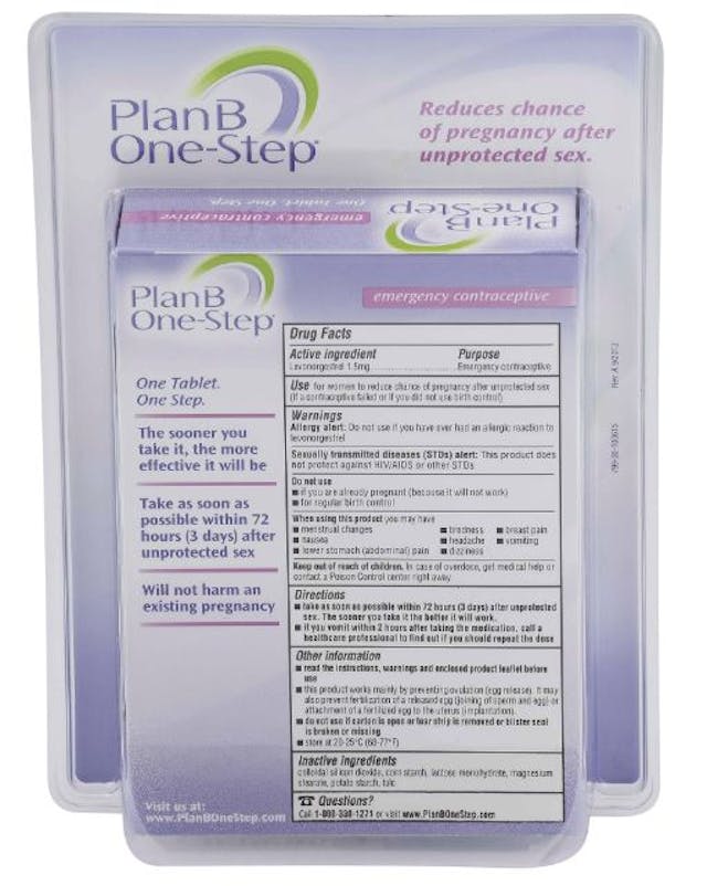 Back of the Plan B box. plan b