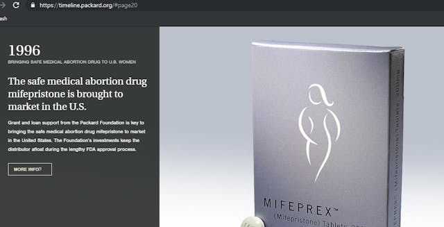 Packard Timeline shows it invested in abortion pill distributor Image: Packard Timeline shows it invested in abortion pill distributor