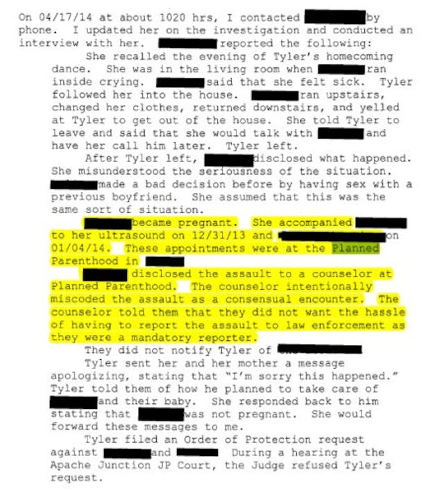 Police report shows Planned Parenthood failed to report rape in AZ ‘Don’t ask, don’t tell’: Planned Parenthood sends pre-teen victims back to sexual abusers image