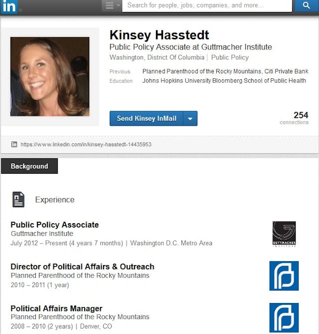 Guttmacher’s Kinsey Hasstedt formerly worked for Planned Parenthood Guttmacher staffer whitewashes Planned Parenthood’s record in attempt to defend federal funding image