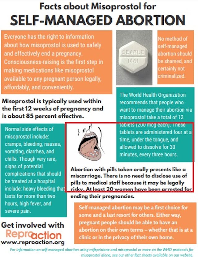 ReproAction tells women to report self abortions as miscarriages Image: ReproAction tells women to report self abortions as miscarriages