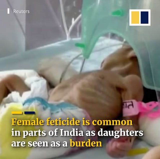 Screenshot. Newborn baby found alive in India by man digging grave for his own child image