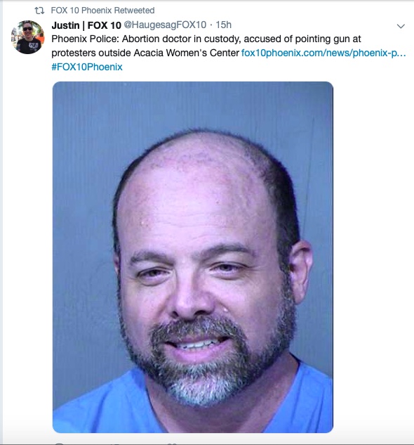 WATCH: Phoenix abortionist arrested after appearing to point gun at sidewalk protester image