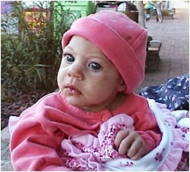 Claire at 4 months old. Photo courtesy of TheHartleyHooligans.com. Claire at 4 months