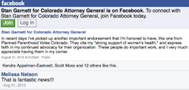 "In recent days I've picked up another important endorsement that I'm honored to have, this one from Planned Parenthood Votes Colorado. They cite my "strong support of women's health," and express faith in my continued advocacy for their organization. These people do important work, and I very much appreciate having them in my corner."