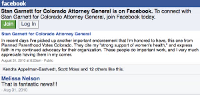 “In recent days I’ve picked up another important endorsement that I’m honored to have, this one from Planned Parenthood Votes Colorado. They cite my ‘strong support of women’s health,’ and express faith in my continued advocacy for their organization. These people do important work, and I very much appreciate having them in my corner.” "In recent days I've picked up another important endorsement that I'm honored to have, this one from Planned Parenthood Votes Colorado. They cite my "strong support of women's health," and express faith in my continued advocacy for their organization. These people do important work, and I very much appreciate having them in my corner."
