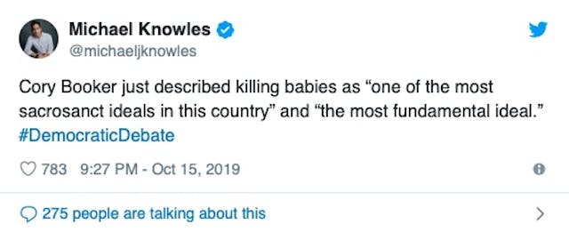 At presidential debate, Democrats unite: No rights for human beings in the womb image