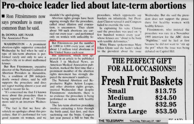 Image: Partial Birth Abortion Ron Fitzsimmons admits lie exposes late abortions on healthy babies