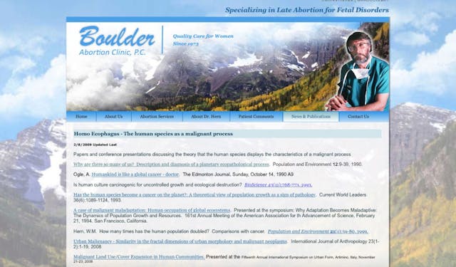 Screenshot of Warren Hern’s website warren-hern