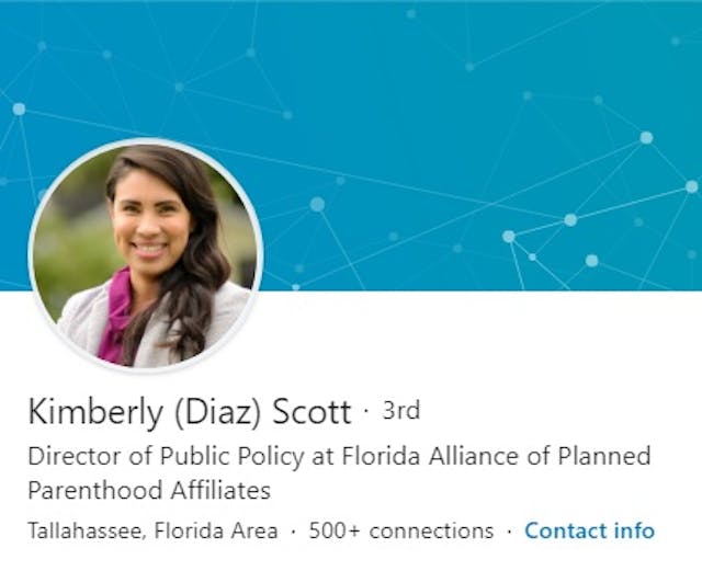 Image: Kimberly Diaz Scott former Planned Parenthood staffer (Image: LinkedIn)