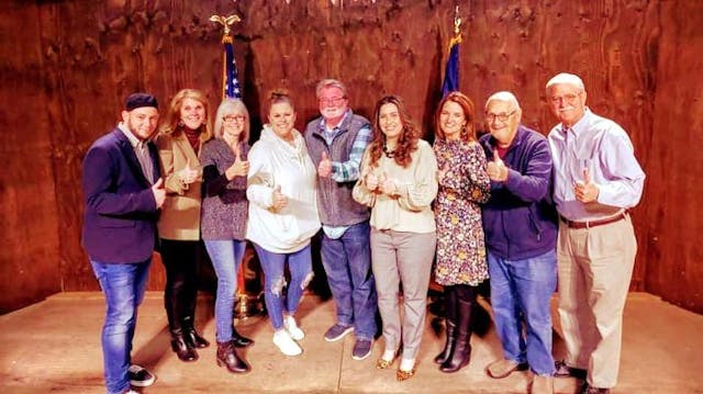 Right To Life of East Texas Director Mark Lee Dickson takes a picture with the initiating committee after the historic vote in Lindale, Texas (Photo via Mark Lee Dickson)