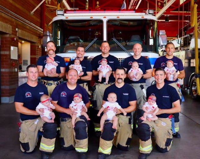 Photo via Facebook Families of one California fire district welcome nine babies in five months image