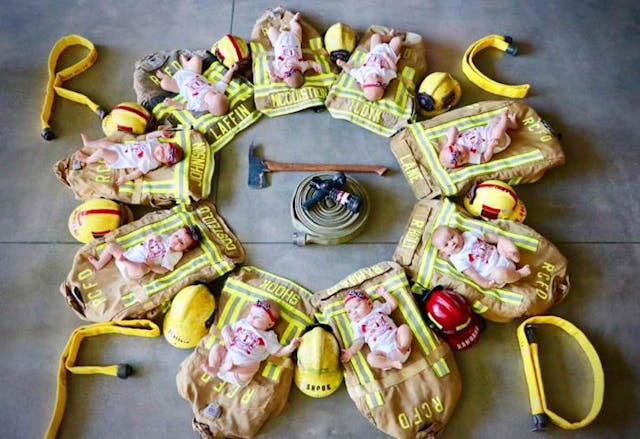 Families of one California fire district welcome nine babies in five months image