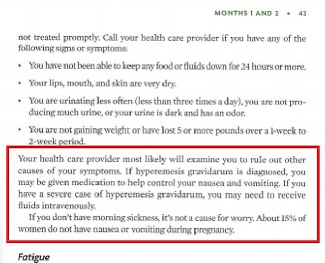 Image: ACOG Hyperemesis in Book (Your Pregnancy and Childbirth Month to Month)
