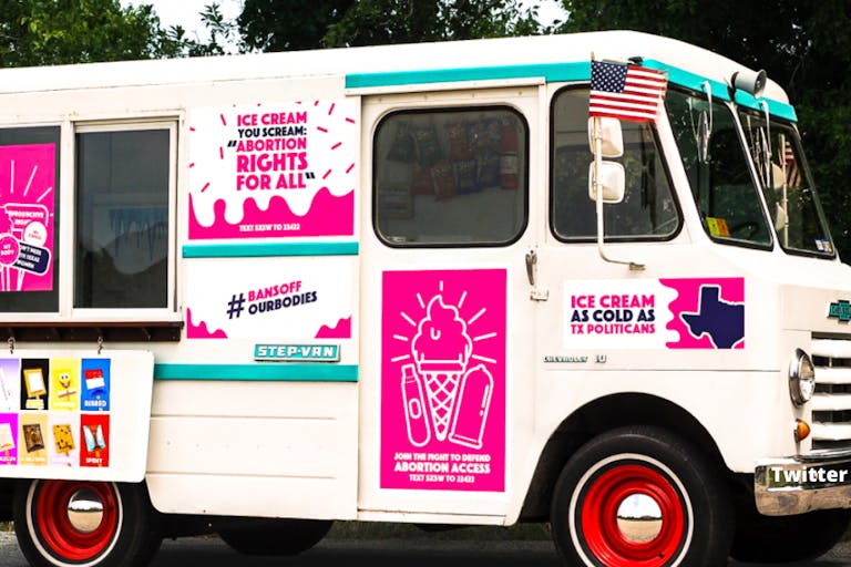Planned Parenthood ice cream truck, Twitter