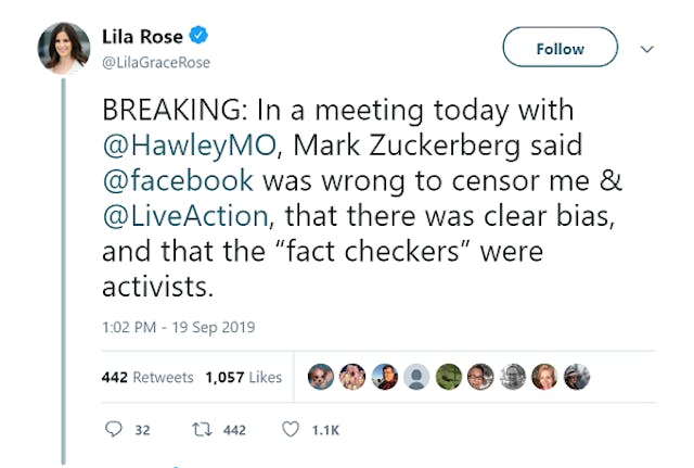 Facebook founder Mark Zuckerberg: Fact check of Live Action was ‘clearly biased’ image