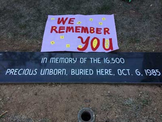 Image: Grave of 17,000 fetal remains aborted in California