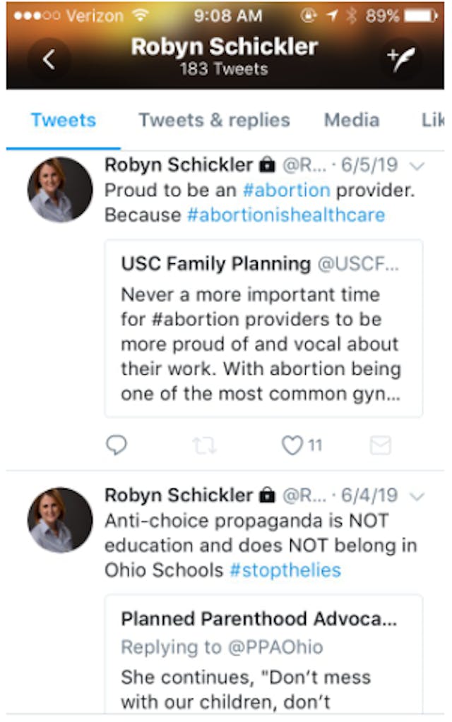 Robyn Schickler says she is proud to be an abortion provider (Image: Twitter) Image: Robyn Schickler says she is proud to be an abortion provider (Image: Twitter)
