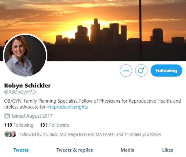 Image: Robyn Schickler abortion provider (Image: Twitter)