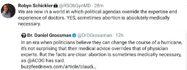Robyn Schickler calls abortion medically necessary (Image: Twitter) Image: Robyn Schickler calls abortion medically necessary (Image: Twitter)