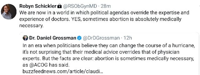 Image: Robyn Schickler calls abortion medically necessary (Image: Twitter)
