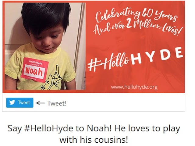 Screenshot of HelloHyde.org.