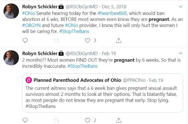Robyn Schickler opposes prolife heartbeat bills in Ohio (Image: Twitter) Image: Robyn Schickler opposes prolife heartbeat bills in Ohio (Image: Twitter)
