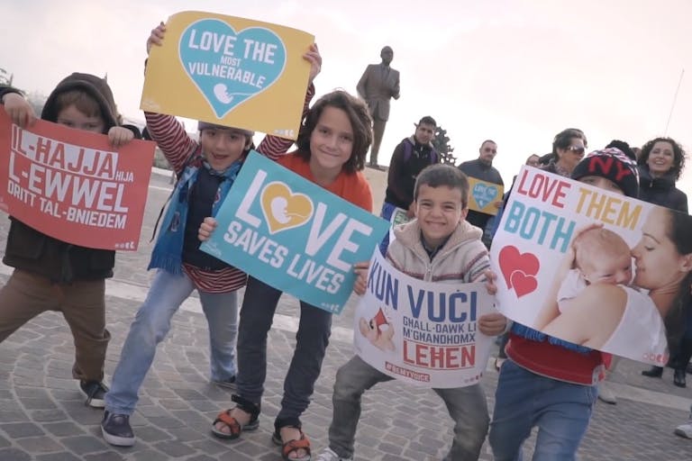 Image: Malta March for Life 2018 ( Screen image: LifeNetwork Foundation video)