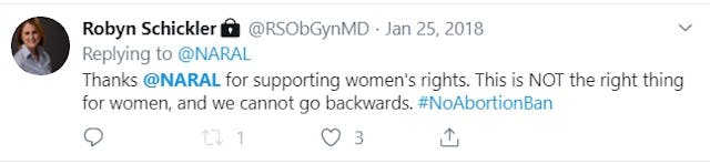 Abortionist Robyn Schickler supports NARAL (Image: Twitter) Image: Abortionist Robyn Schickler supports NARAL (Image: Twitter)