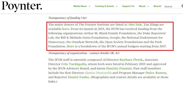 Image: Poynter funded by abortion philanthropists accessed 09112019