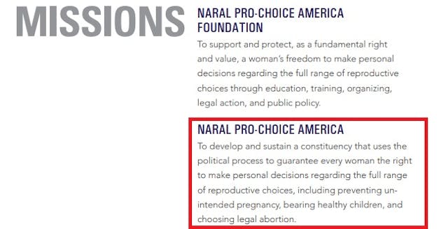 Image: NARAL Mission includes abortion