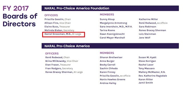 Daniel Grossman is on board of NARAL 2017 (Image: NARAL 2017 AR) Image: Daniel Grossman is on board of NARAL 2017 (Image: NARAL 2017 AR)