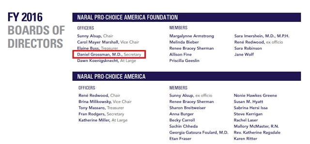 Image: Daniel Grossman is on board of NARAL 2016