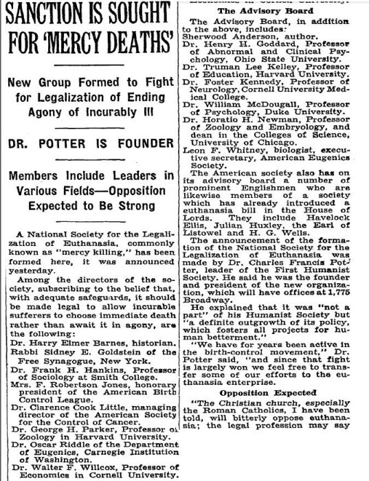 1938 Euthanasia Society forms