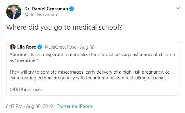Image: Daniel Grossman abortionist questions Live Action president Lila Rose (Image Twitter)