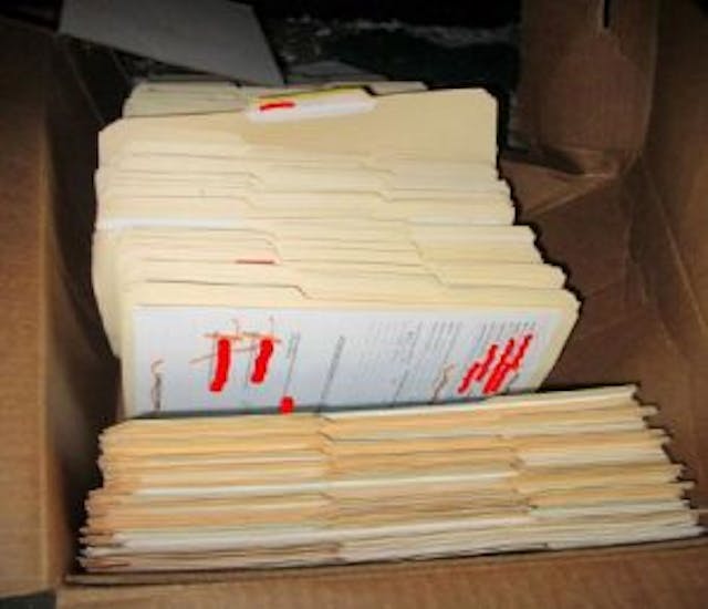 Medical records left behind by a Michigan abortion clinic (Image credit: Lynn Mills)