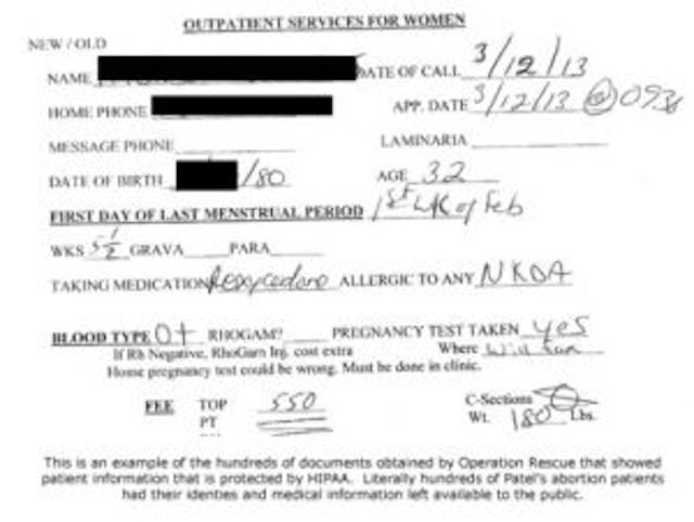 Patient record thrown away by Oklahoma abortion clinic