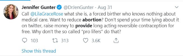 Jen Gunter Lila Rose forced birther (Image: Twitter) Image: Jen Gunter Lila Rose forced birther (Image: Twitter)