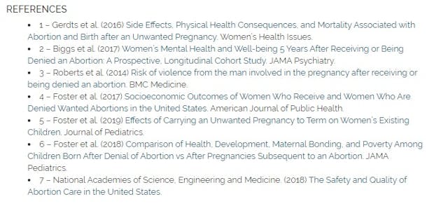 Image: Health Feedback study references