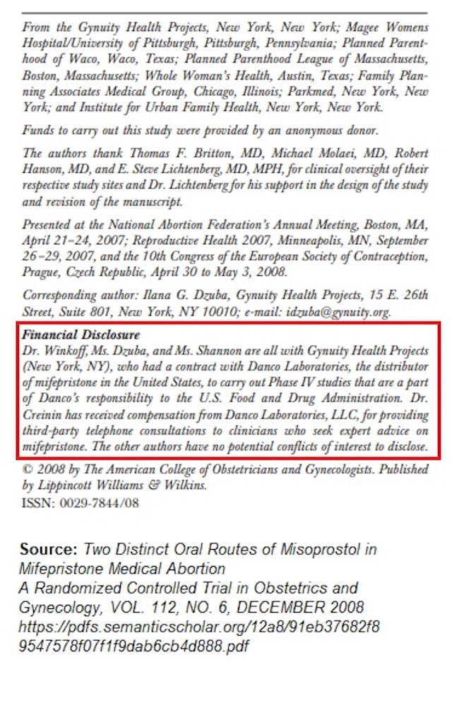 Image: Gynuity founder received funding from abortion pill mfg Danco